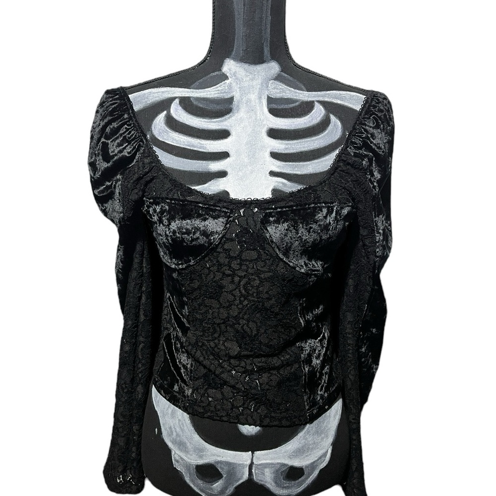 Intimately Free People black velvet and lace top